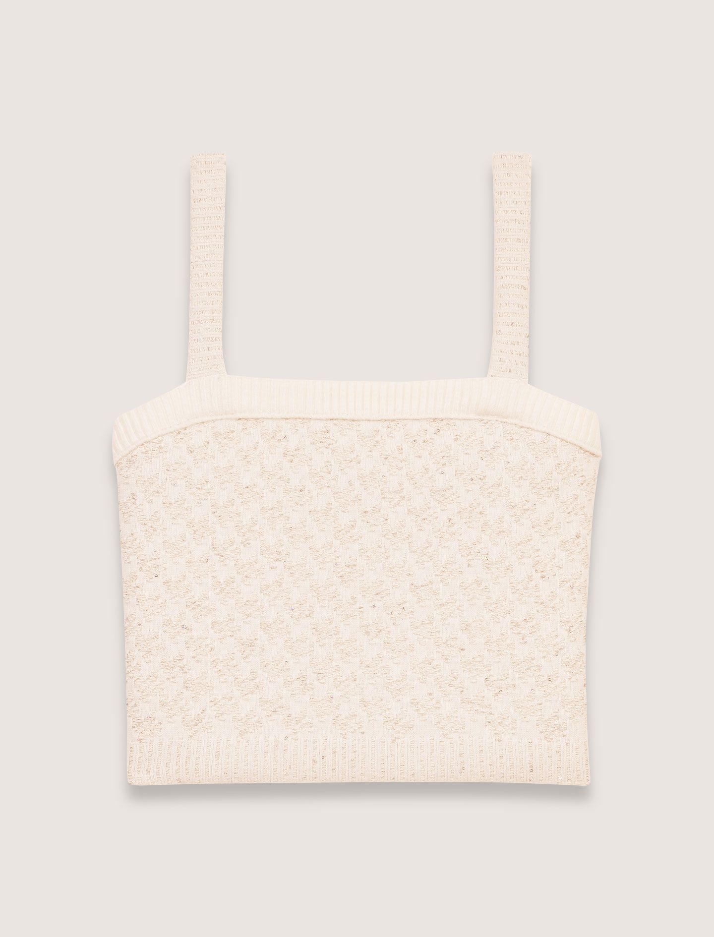 Áo hai dây dệt kim dáng croptop